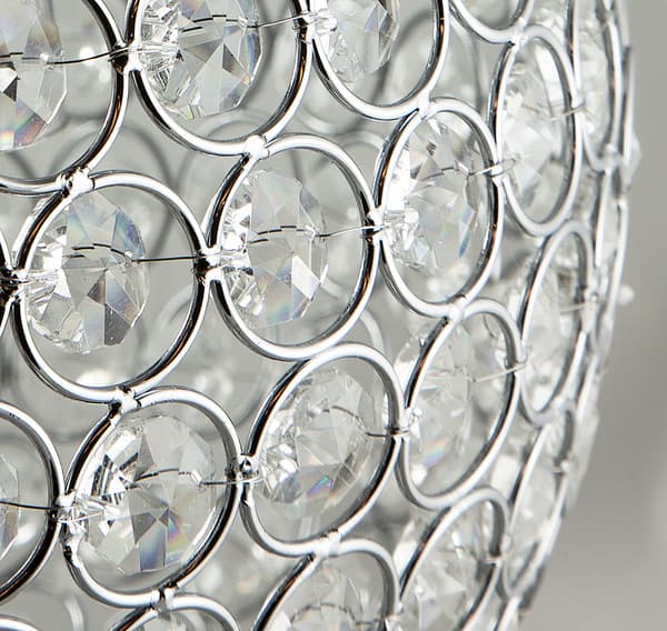 Droppen: Taklampa med kristallprismor silver