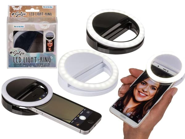 Selfie Ring Foto Led Light Lamp Lommelykt Assortert