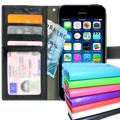 TOP tegnebog til iPhone 4 / 4S med ID / fotolomme + dæksel
