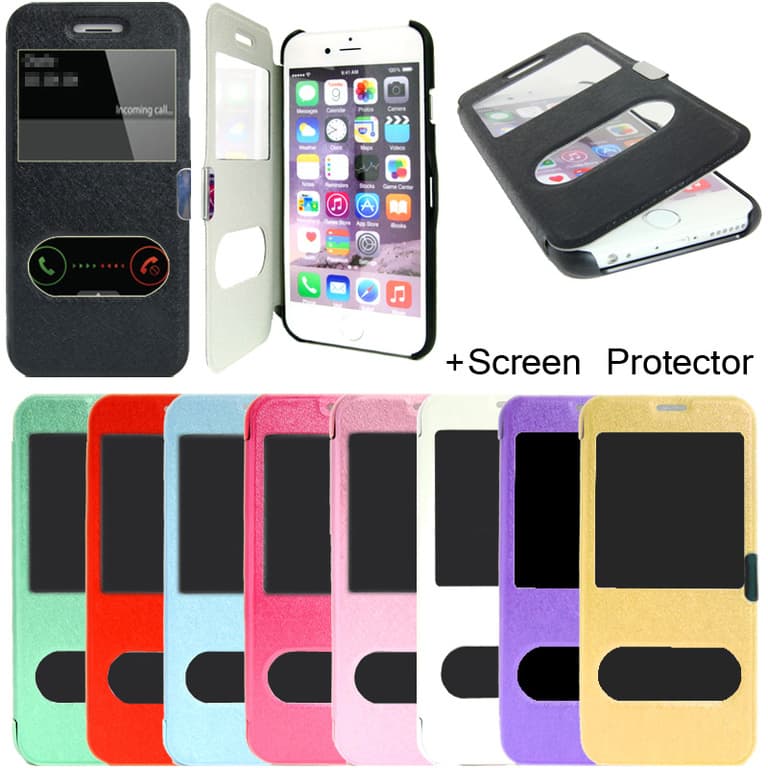 TOP 2i1 iPhone 5S / SE Flip Dual View Cover Magnetisk lås + Cover