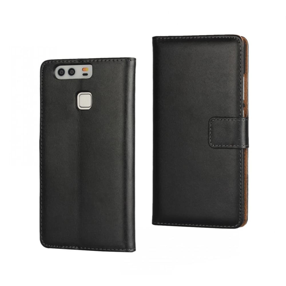 Huawei P9 Lite, wallet cover, ægte Læder, Taske/Pung
