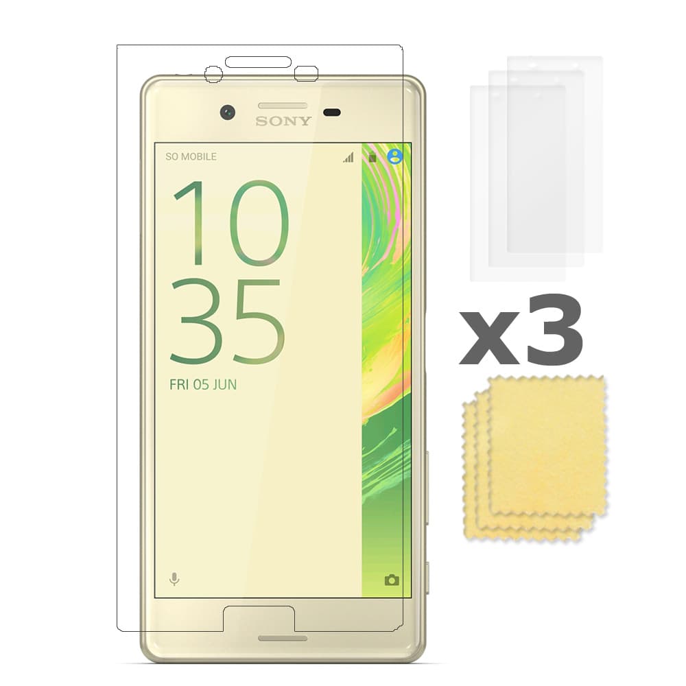 3-PACK Sony Xperia X Performance Skärmskydd + Putsduk