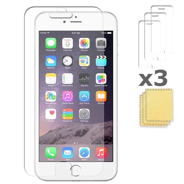 3-PACK iPhone 6 PLUS/6S PLUS Skärmskydd Transparent + Putsduk