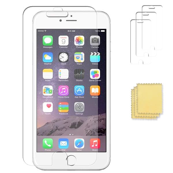 3-PACK iPhone 6 PLUS/6S PLUS Skärmskydd Transparent + Putsduk