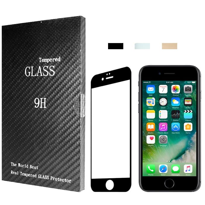 Full Screen iPhone 7 Näytönsuoja karkaistusta lasista Retail