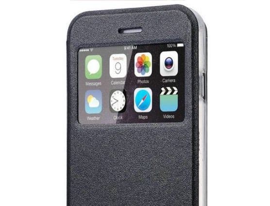 iPhone 6/6S Smartfodral med fönster och svarsfunktion, SVART