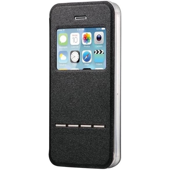 iPhone 6/6S Smartfodral med fönster och svarsfunktion, SVART