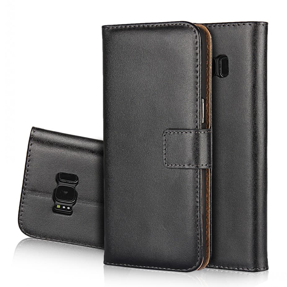Plånboksfodral Samsung S8 Plus, äkta skinn