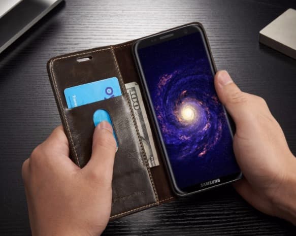 Elegant Plånboksfodral i Läder för Galaxy S8+ från CASEME