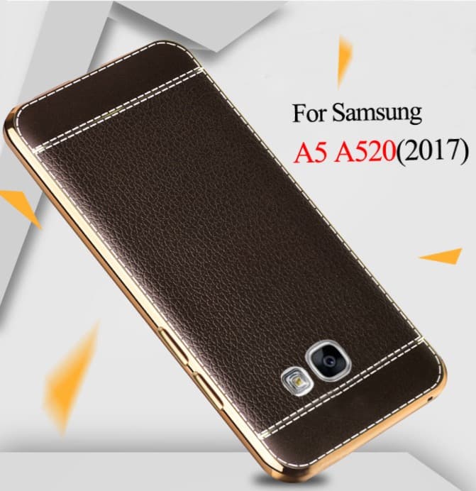 Galaxy A5 (2017) Stilrent silikonskal med läder