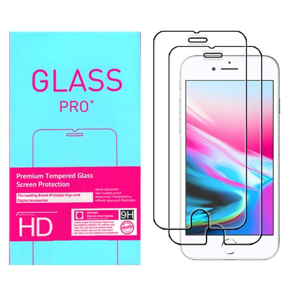 2-Pack Härdat Glas iPhone 8 Skärmskydd Retail 2i1