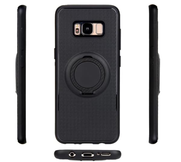 Galaxy S7 - Carbon Silikonskal med Ringhållare FLOVEME