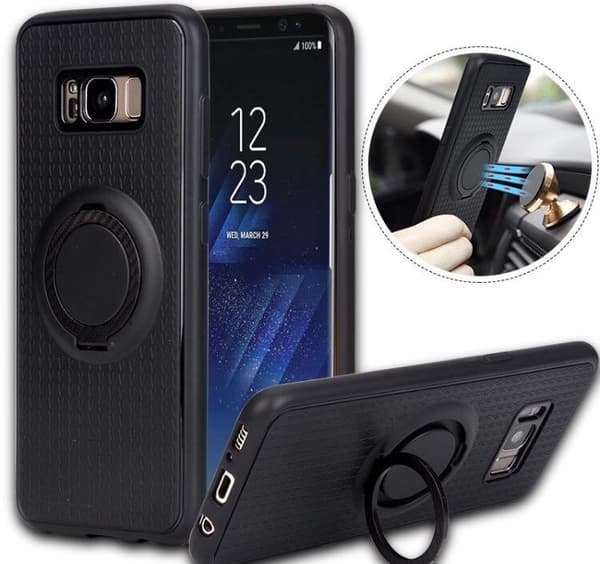 Galaxy S7 - Carbon Silikonskal med Ringhållare FLOVEME