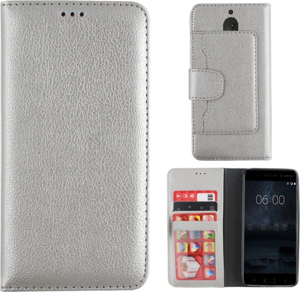 Colorfone tegnebog Nokia 5 tegnebog etui SILVER