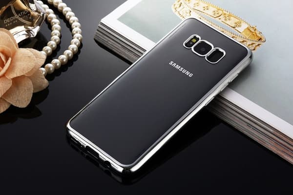 Samsung Galaxy S8 Mjukt, Genomskinligt Skal med Silverkant