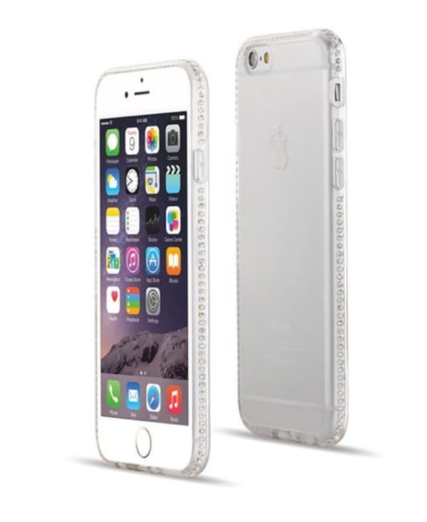 iPhone SE / iPhone 7/8 Skal Mjukt Genomskinligt med Strassbumper!