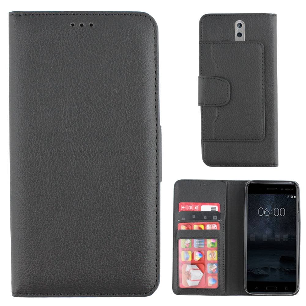 Colorfone-tegnebog Nokia 8 Wallet-taske SORT
