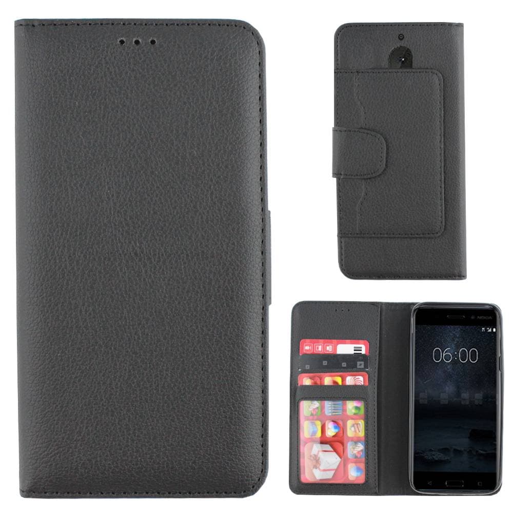Colorfone-tegnebog Nokia 6 Wallet-taske SORT