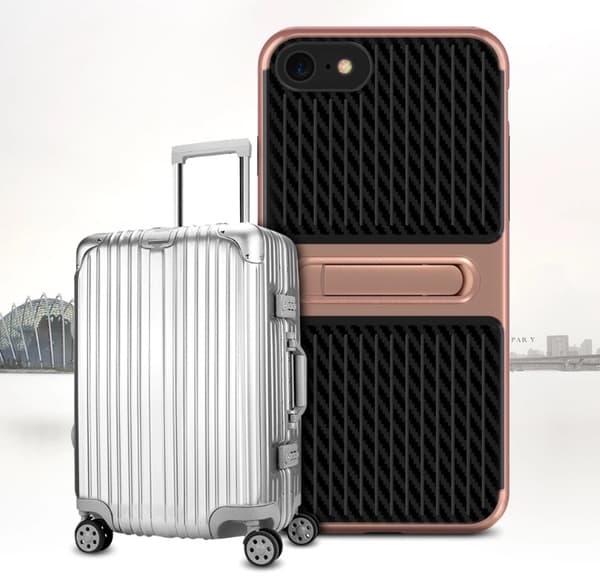 iPhone 7 - FLOVEME Eleganta Stötdämpande Hybridskal i Karbon