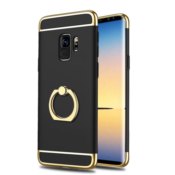 Samsung Galaxy S9 | Svart, Stilrent Skal med Greppring!