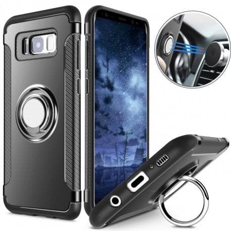 Samsung S8 Plus Praktisk stødsikkert cover med ringholder V2