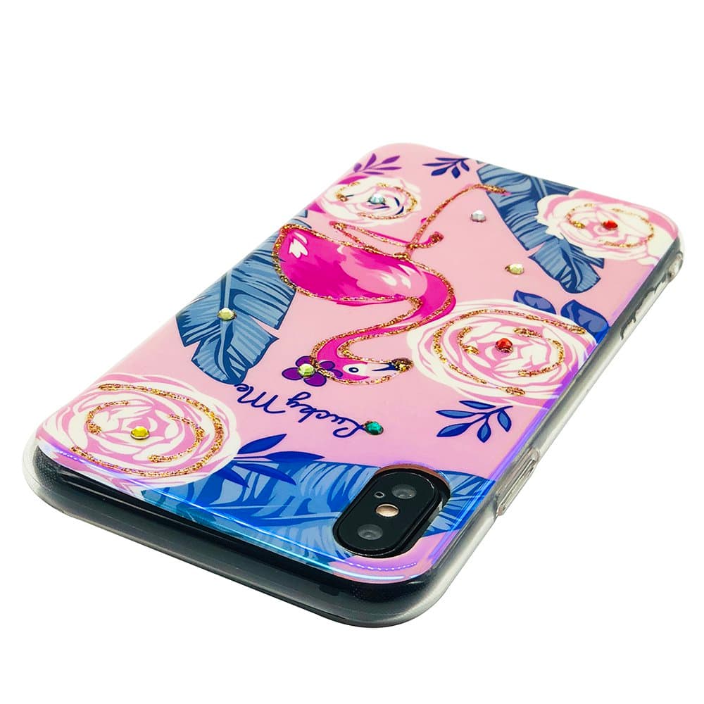 Skal i Retrodesign (Pretty Flamingo) till iPhone X/XS