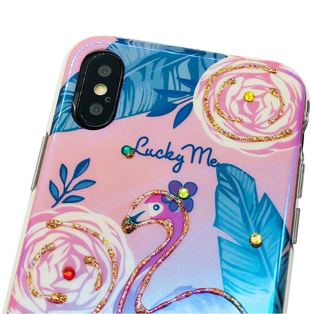 Skal i Retrodesign (Pretty Flamingo) till iPhone X/XS