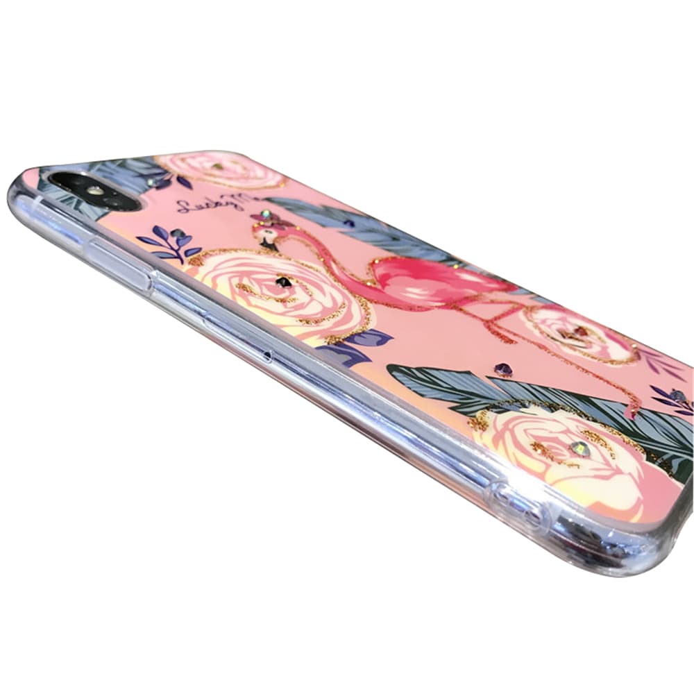 Skal i Retrodesign (Pretty Flamingo) till iPhone X/XS