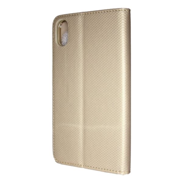 Teksturbog Slim iPhone XS Max Wallet Taske Guld