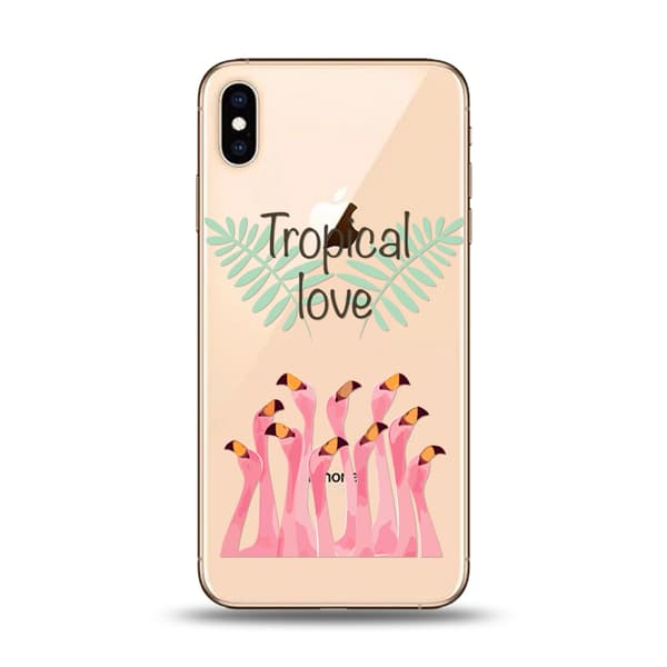 iPhone XS Max Skal Tropical Love Jungle Flamingos