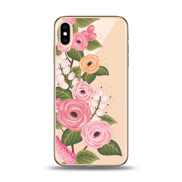 iPhone XS Max Mjukt Skal med Rosa Rosor