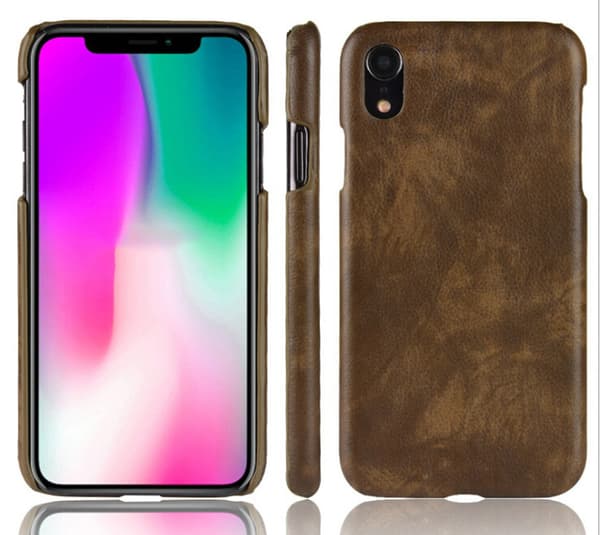 iPhone XS | Stilrent Skal med Borstad Läderlook!