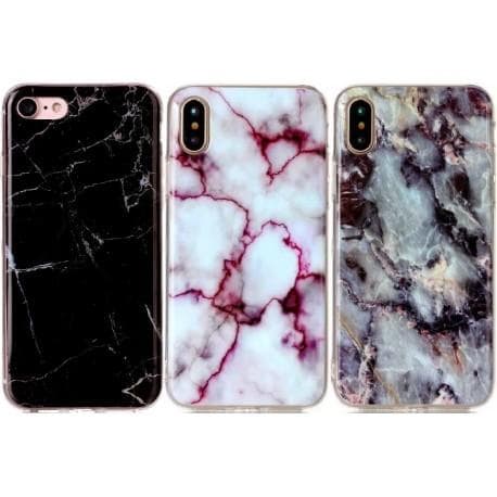iPhone X / XS Stötdämpande Marmorskal Glossy