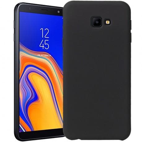 Samsung J4 Plus 2018 kumitettu mattamusta silikonikuori