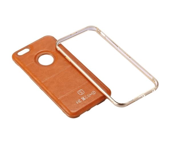 iPhone 6/6S plus -Stilrent Läderskal Alu-ram från FLOVEME