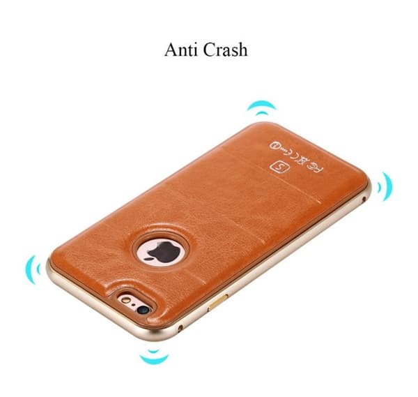 iPhone 6/6S plus -Stilrent Läderskal Alu-ram UTFÖRSÄLJNING!