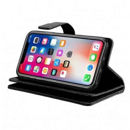 iPhone XS Max Praktisk pung-etui 2-i-1 med 11-rums løkke