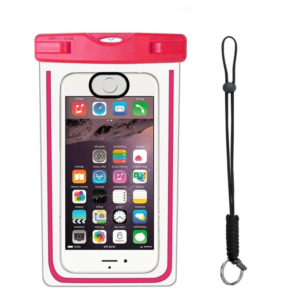 Vattentät mobilväska för smartphone - universal - pink