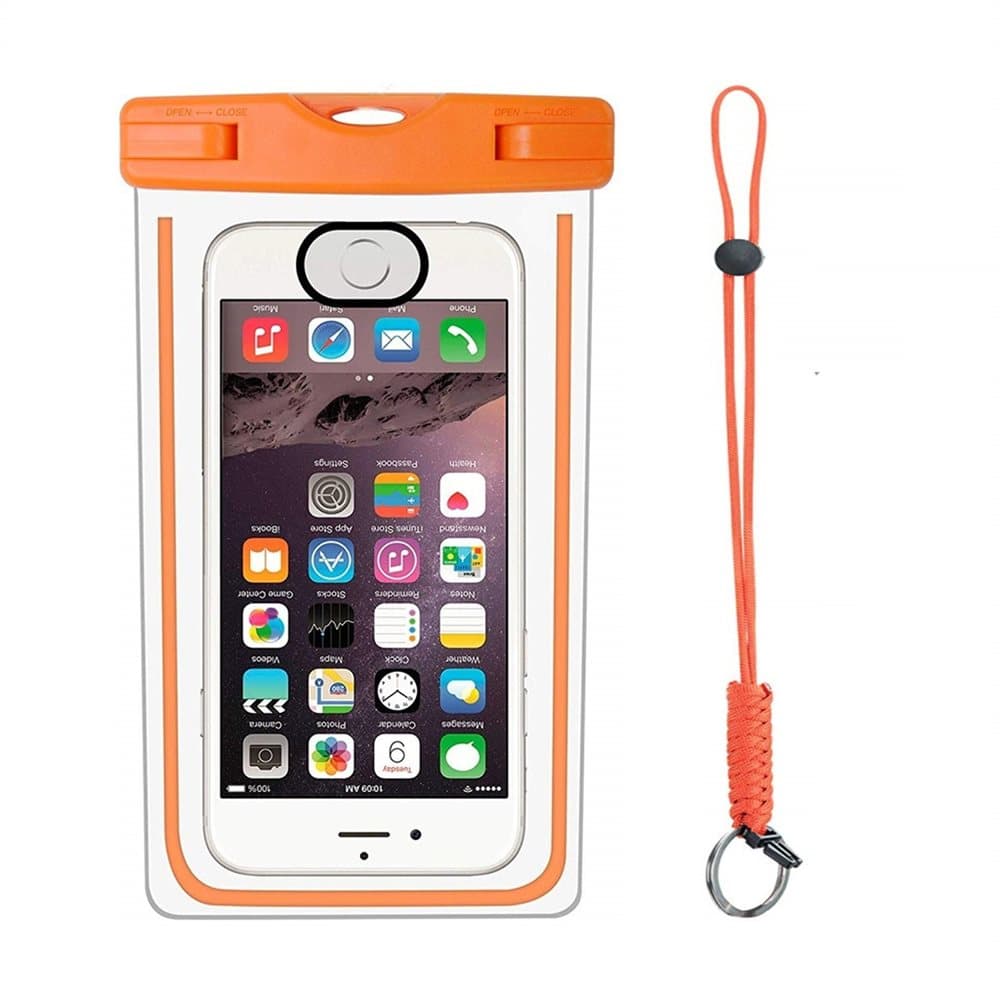 Vattentät mobilväska för smartphone - universal - orange