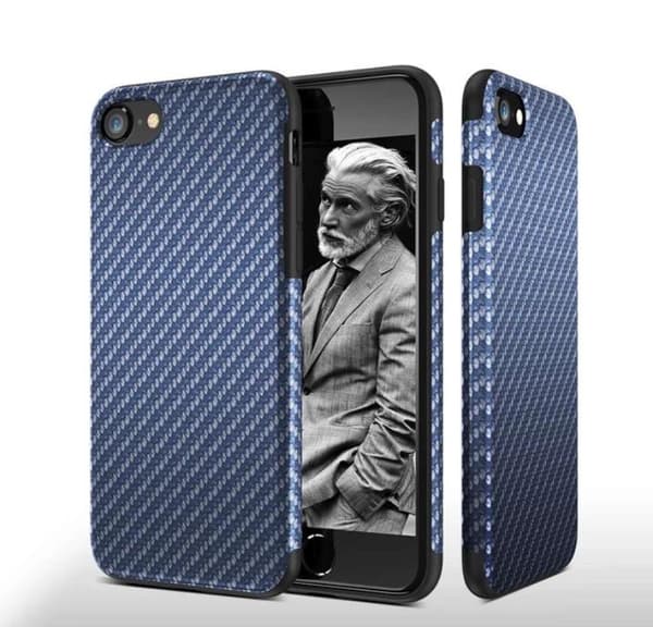 IPhone 6/6S Silikon/gummi skal med en effektfull Carbondesign