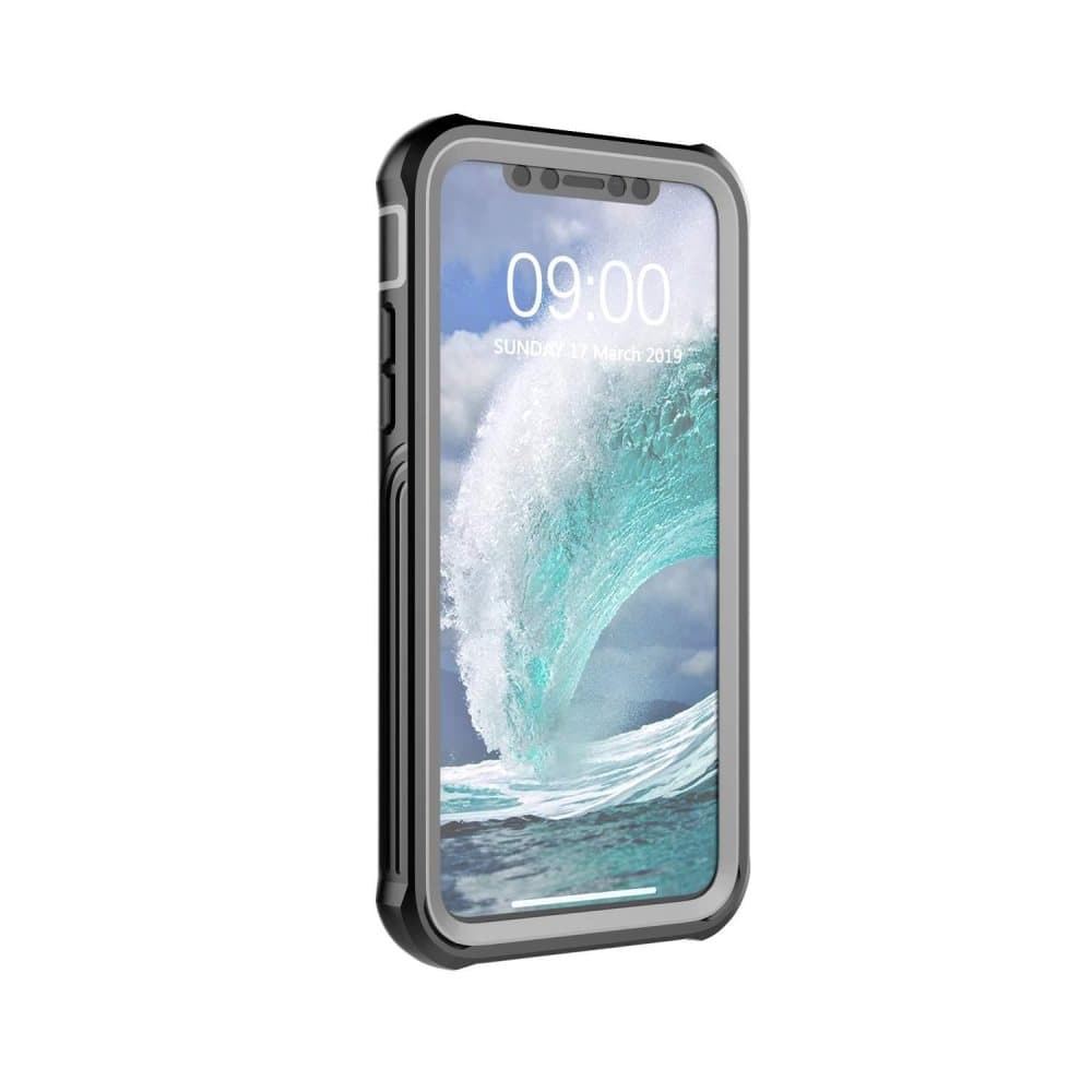 iPhone XS / X ylimääräinen iskunkestävä kuori näytönsuojalla