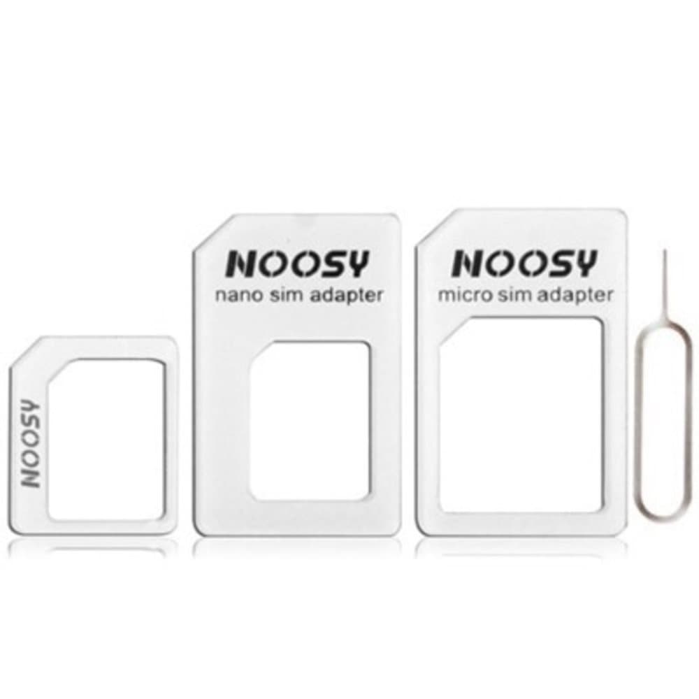 4-i-1 Kit Sim kort pin, Adapter Nano Micro iPhone vit