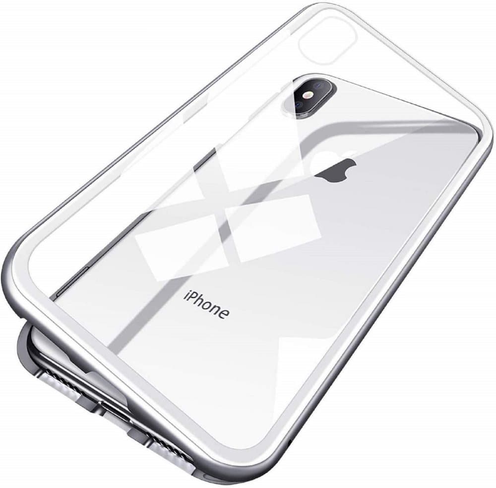 iPhone X/XS skal med skärmskydd Silver