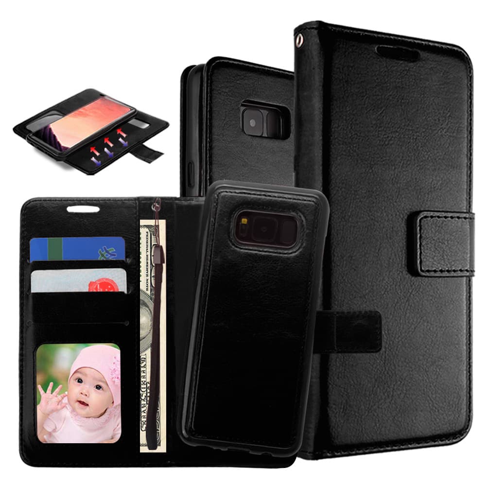 Samsung S8 Plus wallet cover - Magnetisk cover - pung/taske - Sort