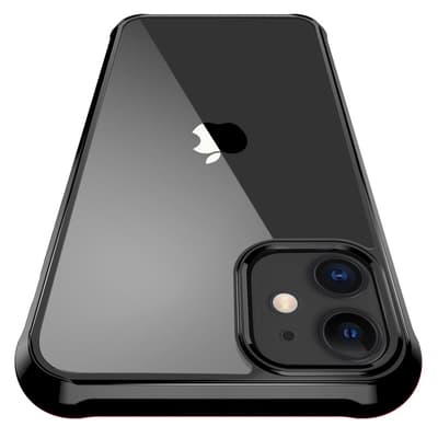 iPhone 11 ShockBlack - Slim transparent / sort shell C4U®