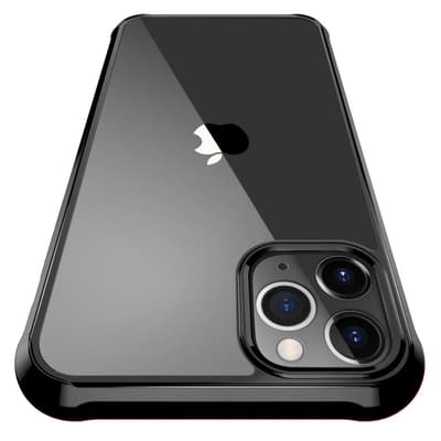 iPhone 11 Pro Max ShockBlack - Slim transparent / sort shell C4U®