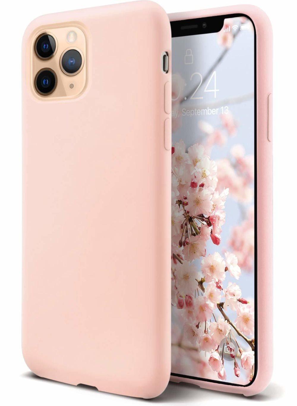 Nestemäinen silikonikuori iPhone 11 Pro - vaaleanpunainen