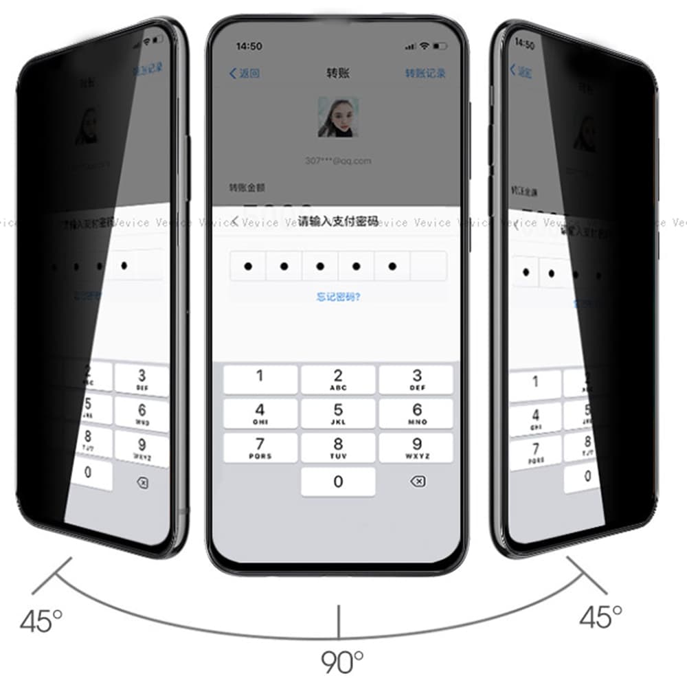 Samsung A80 2.5D Anti-Spy 2-PACK Skärmskydd Ram 9H