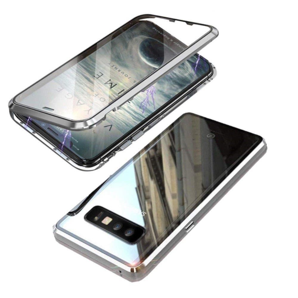 Magnetiskt skal för Samsung Galaxy S10 med skärmskydd - silver