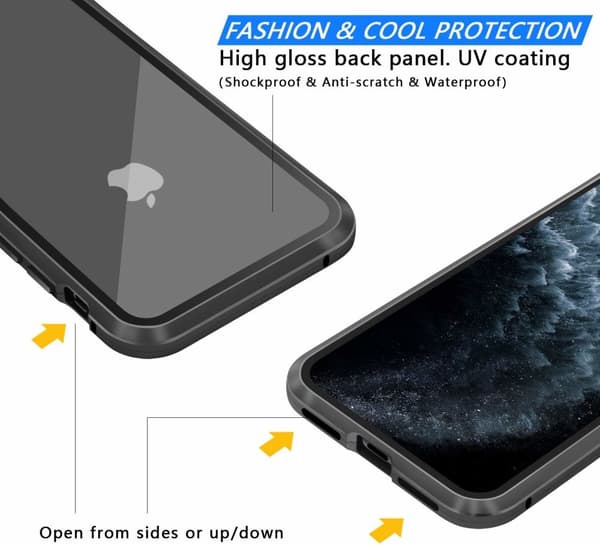 Premium iPhone 11 Pro Max Stötdämpande magnet Skal med glas C4U®